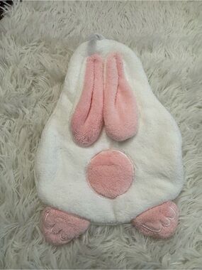 Plush Bunny hand towel  - White & Pink bathroom kitchen hanging
